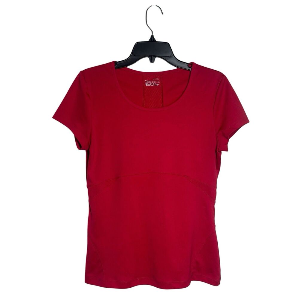 Tek Gear Athletic Side/Back Mesh Panel Short Sleeve Berry Top M Sporty Active